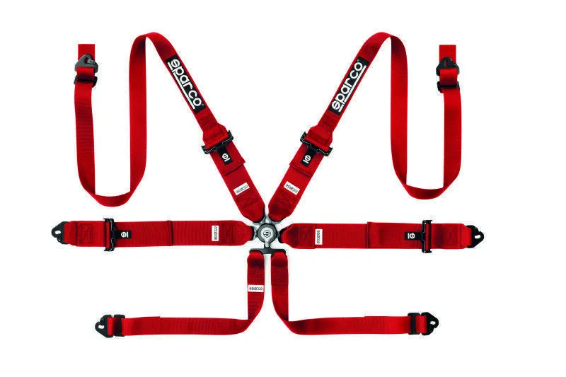 Cinturón de seguridad 6 puntos FIA rojo Sparco